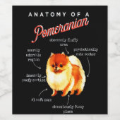 ソフトゾーンポメラニア犬の解剖学 ワインラベル (シングルラベル)