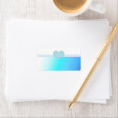 ソフトターコイズとブルーハートデザイン ラベル (インサイチュ)