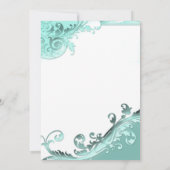 ソフトターコイズの結婚記念日招待状 招待状 (裏面)