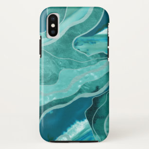 ソフトターコイズティール(緑がかった色)大理石アゲートグラム#1 #decor iPhone x ケース
