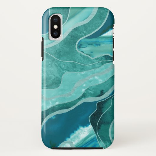 ソフトターコイズティール(緑がかった色)大理石アゲートグラム#1 #decor  Case-Mate iPhoneケース (裏面)