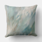 ソフトターコイズブルーベージュ抽象芸術プリント クッション (裏面)