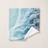 ソフトターコイズ海ドリームウェーブ#3 #water #decor  バスタオルセット (ウォッシュタオル)