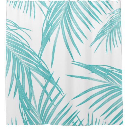 ソフトターコイズ葉スドリーム#1 #tropical #decor シャワーカーテン (正面)
