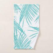 ソフトターコイズ葉スドリーム#1 #tropical #decor バスタオルセット (ハンドタオル)