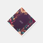 ソフトターコイズ フォール ボールド ジュエル トーン ブライダル シャワー スタンダードカクテルナプキン (角)