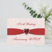 ソフトダマスク40周年結婚RSVP 出欠カード (スタンド正面)