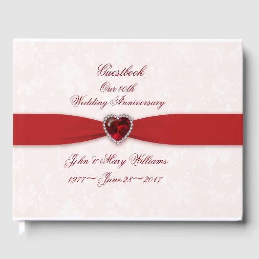ソフトダマスク40th結婚周年記念ゲストブック ゲストブック (正面)