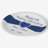 ソフトダマスク45結婚周年記念紙プレート ペーパープレート (アングル)