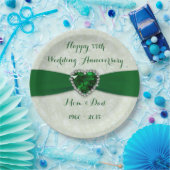 ソフトダマスク55結婚周年記念紙プレート ペーパープレート (パーティー)