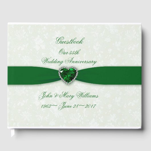 ソフトダマスク55th結婚周年記念ゲストブック ゲストブック (正面)