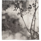 ソフトツリーと葉石の壁の影 シャワーカーテン (正面)