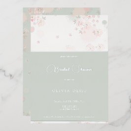 ソフトティーバラブライダルシャワーフォイル招待状 箔招待状