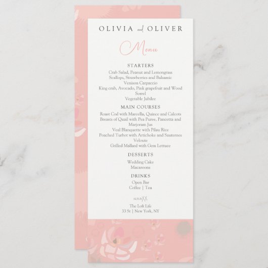 ソフトティーバラ結婚のメニュー メニュー (正面/裏面)