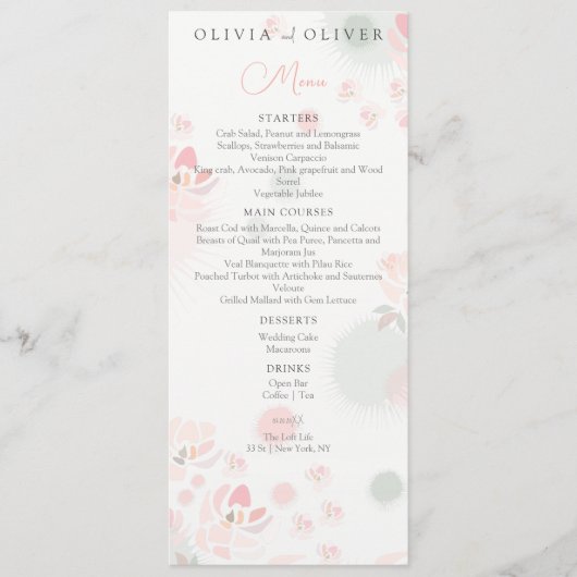 ソフトティーバラ結婚のメニュー メニュー (正面)