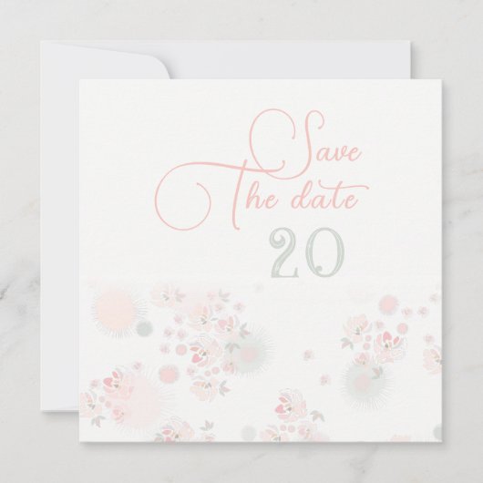 ソフトティーバラ結婚式日付を保存 招待状 (正面)