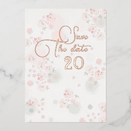 ソフトティーバラ結婚式日付を保存 箔招待状