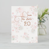 ソフトティーバラ結婚式日付を保存 箔招待状 (立ち正面)