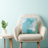 ソフトティール(緑がかった色)とホワイト抽象芸術のブラシストローク クッション (椅子)