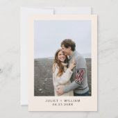 ソフトティール(緑がかった色)はっきりした秋ジュエル結婚トーン セーブザデート (裏面)