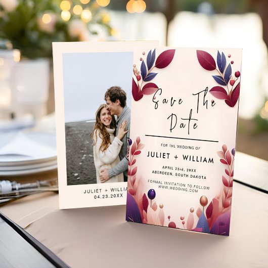 ソフトティール(緑がかった色)はっきりした秋ジュエル結婚トーン セーブザデート