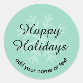 ソフトティール（緑がかった色）カスタマイズ可能ハッピーホリデーズシール ラウンドシール