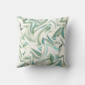 ソフトティール(緑がかった色)グリーンウォーター色抽象芸術 クッション (裏面)