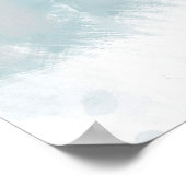 ソフトティール(緑がかった色)グレーとホワイト抽象芸術ブラシストローク ポスター (角)