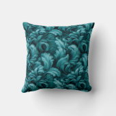 ソフトティール(緑がかった色)ターコイズフローラエレガント心地よい クッション (裏面)