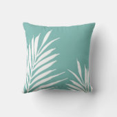 ソフトティール(緑がかった色)ホワイトパーム葉ズ クッション (裏面)