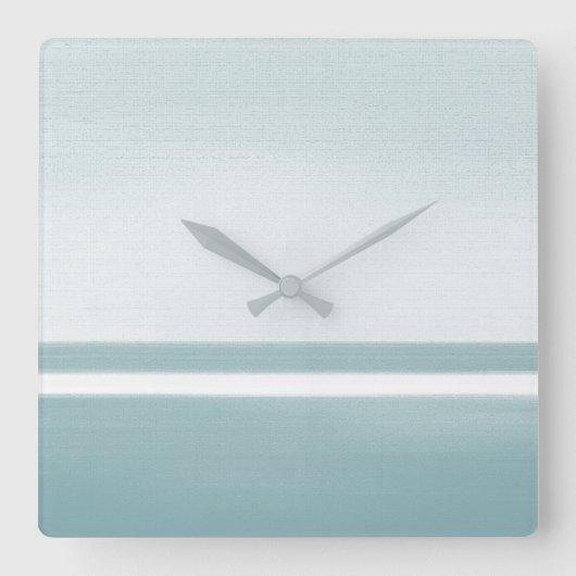 ソフトティール(緑がかった色) モダン スクエア壁時計 (正面)