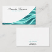 ソフトティール(緑がかった色)抽象芸術波マッサージセラピー 名刺 (正面/裏面)
