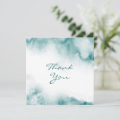 ソフトティール(緑がかった色)水カラー抽象芸術フレーム サンキューカード (スタンド正面)