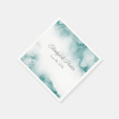 ソフトティール（緑がかった色）水カラー抽象芸術フレーム スタンダードカクテルナプキン (角)