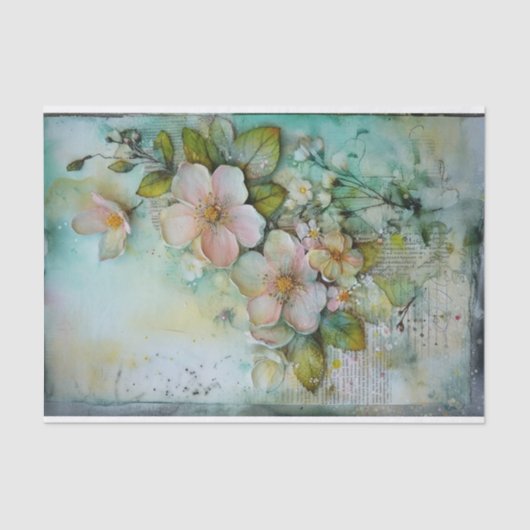 ソフトティール（緑がかった色）混合メディア 薄葉紙 (正面)