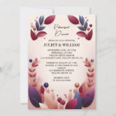 ソフトティール（緑がかった色）秋はっきりしたジュエルトーンリハーサルディナー 招待状 (正面)