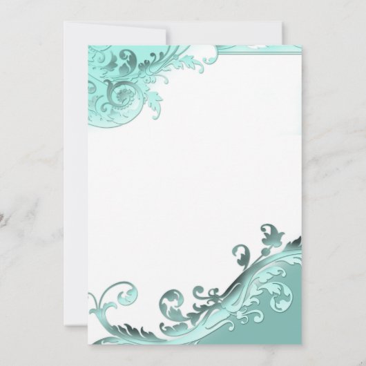 ソフトティール(緑がかった色)結婚の記念日招待状 招待状 (裏面)