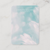 ソフトティール(緑がかった色)花びらジュエリーディスプレイカード 名刺 (正面)