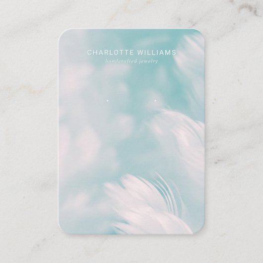 ソフトティール（緑がかった色）花びらジュエリーディスプレイカード 名刺 (正面)