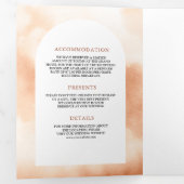 ソフトテラコッタアーチデザートフローラサク結婚テン 三つ折り招待状 (内部最初)