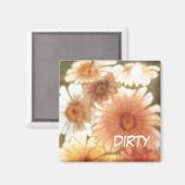 「ソフトデイジー」汚れた食洗機ステータスフローラマグネット マグネット (正面/裏面)