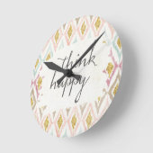 ソフトデコV |幸せ考えに ラウンド壁時計 (傾斜)