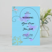 ソフトデザイン付ハート 箔招待状 (立ち正面)