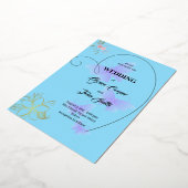 ソフトデザイン付ハート 箔招待状 (回転した状態)