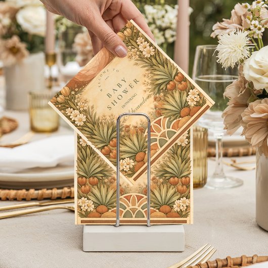 ソフトデザートワイルドフラワーベイビーシャワー スタンダードカクテルナプキン