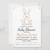 ソフトトイバニー&ニンジンのベビーシャワー 招待状 (正面)