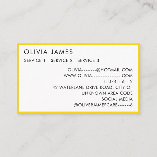 ソフトトイ遊ズ託保育園ナニーベビーシッター 名刺 (裏面)