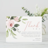 ソフトトレンディー赤面ピンクローズベビーシャワーありがとう 招待状 (スタンド正面)