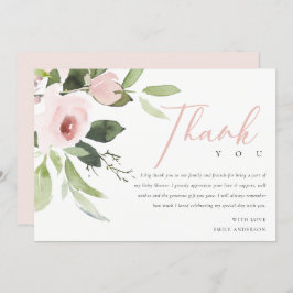 ソフトトレンディー赤面ピンクローズベビーシャワーありがとう 招待状