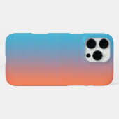 ソフトトーンのオレンジ＋ブルー iPhoneケース (裏面横)
